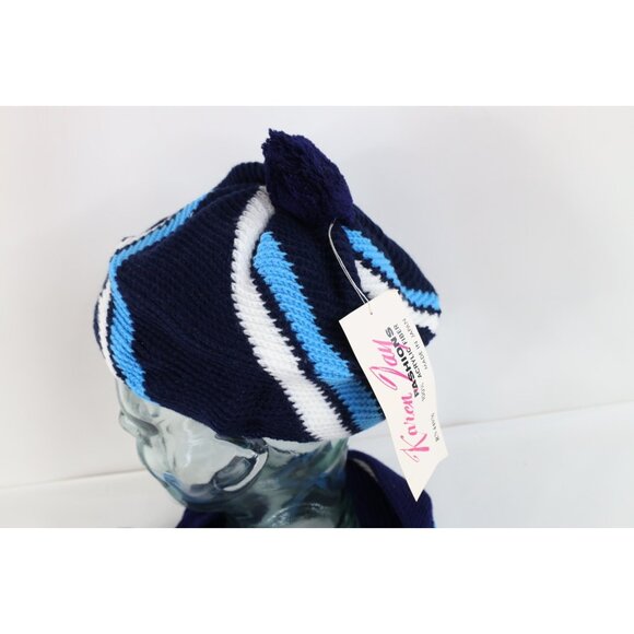 Deadstock Vtg 70s Streetwear 2 Piece Winter Neck Scarf Beanie Beret Hat Womens - Picture 5 of 7